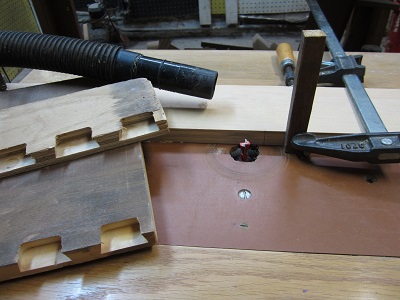Setup for cutting dovetails