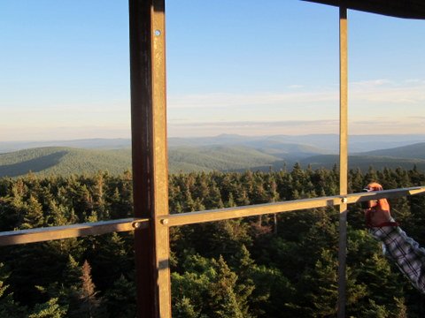 looking S from Glastenbury Mt; Greylock is visible on the horizon